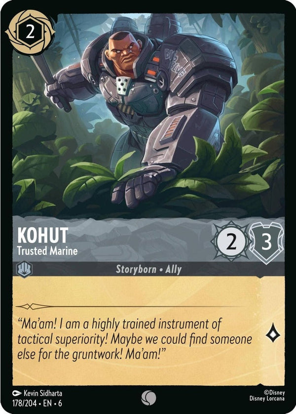 Kohut - Trusted Marine - 178/204 Common Disney Lorcana card from Azurite Sea, Near Mint Normal