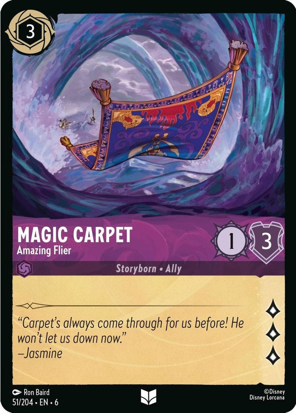 Magic Carpet - Amazing Flier - 51/204 Uncommon Disney Lorcana card from Azurite Sea, Near Mint Normal