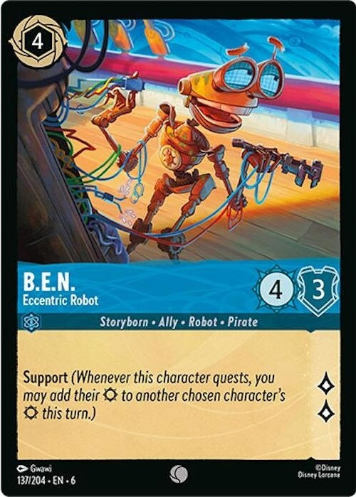 B.E.N. - Eccentric Robot - 137/204 Common Disney Lorcana card from Azurite Sea, Near Mint Normal