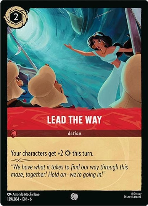 Lead the Way - 129/204 Common Disney Lorcana card from Azurite Sea, Near Mint Normal
