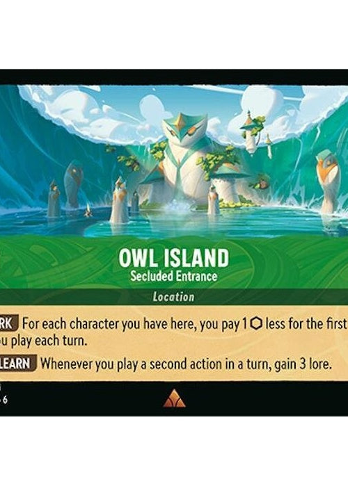 Owl Island - Secluded Entrance - 102/204 Rare Disney Lorcana card from Azurite Sea, Near Mint Normal