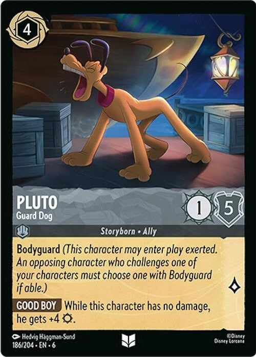 Pluto - Guard Dog - 186/204 Uncommon Disney Lorcana card from Azurite Sea, Near Mint Normal