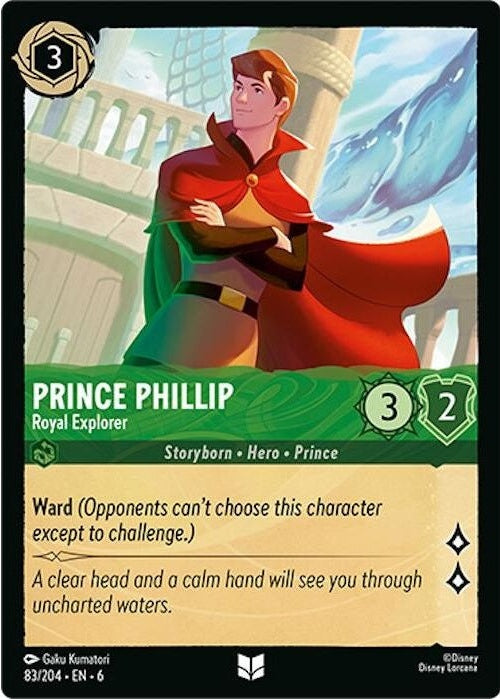 Prince Phillip - Royal Explorer - 83/204 Uncommon Disney Lorcana card from Azurite Sea, Near Mint Normal