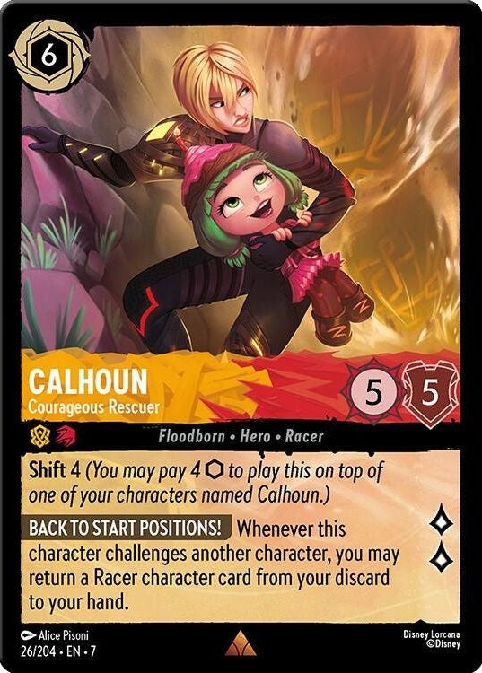 Calhoun - Courageous Rescuer - 26/204 Rare Disney Lorcana card from Archazia's Island, Near Mint Normal