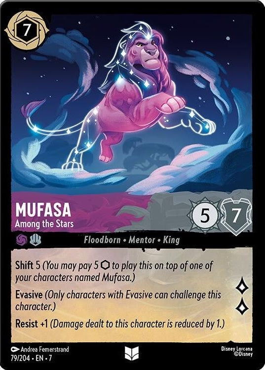 Mufasa - Among the Stars - 79/204 Uncommon Disney Lorcana card from Archazia's Island, Near Mint Normal