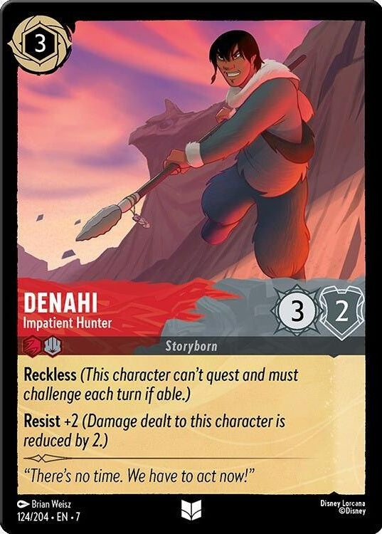 Denahi - Impatient Hunter - 124/204 Uncommon Disney Lorcana card from Archazia's Island, Near Mint Normal