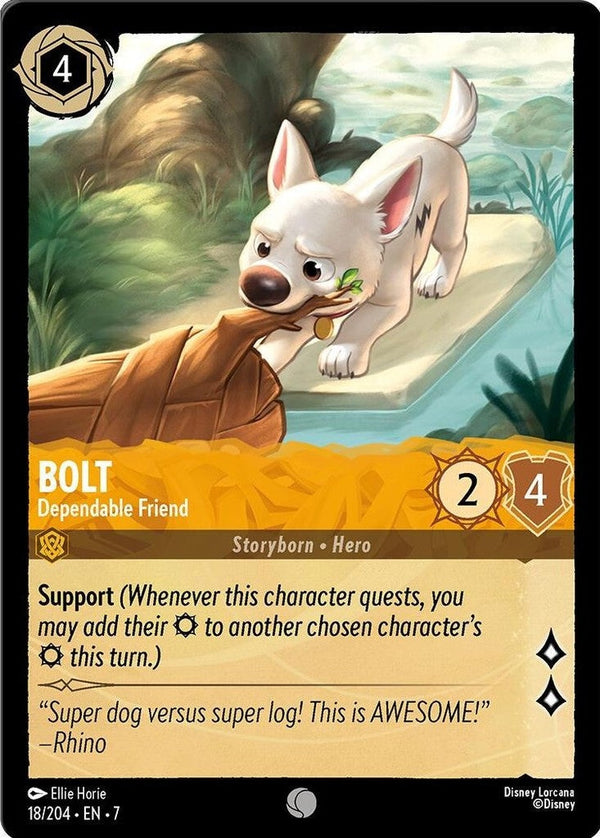 Bolt - Dependable Friend - 18/204 Common Disney Lorcana card from Archazia's Island, Near Mint Normal