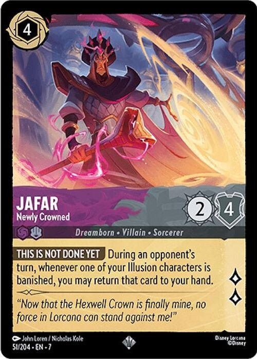 Jafar - Newly Crowned - 51/204 Super Rare Disney Lorcana card from Archazia's Island, Near Mint Normal