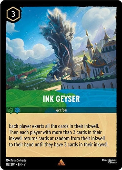 Ink Geyser - 119/204 Rare Disney Lorcana card from Archazia's Island, Near Mint Normal
