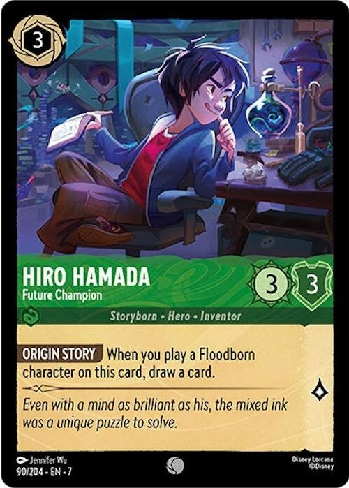 Hiro Hamada - Future Champion - 90/204 Common Disney Lorcana card from Archazia's Island, Near Mint Normal