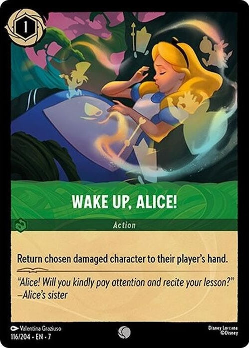 Wake Up, Alice! - 116/204 Common Disney Lorcana card from Archazia's Island, Near Mint Normal