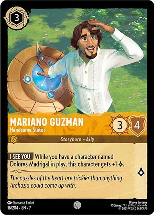 Mariano Guzman - Handsome Suitor - 16/204 Common Disney Lorcana card from Archazia's Island, Near Mint Normal