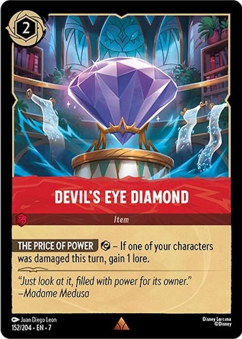 Devil's Eye Diamond - 152/204 Rare Disney Lorcana card from Archazia's Island, Near Mint Normal