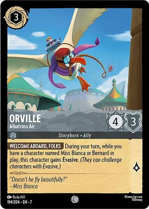 Orville - Albatross Air - 194/204 Common Disney Lorcana card from Archazia's Island, Near Mint Normal