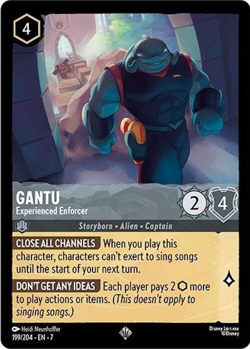 Gantu - Experienced Enforcer - 199/204 Super Rare Disney Lorcana card from Archazia's Island, Near Mint Normal