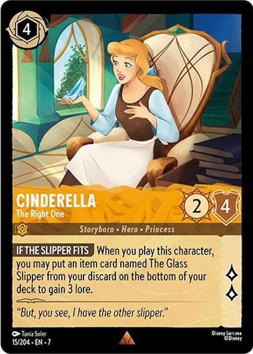 Cinderella - The Right One - 15/204 Rare Disney Lorcana card from Archazia's Island, Near Mint Normal