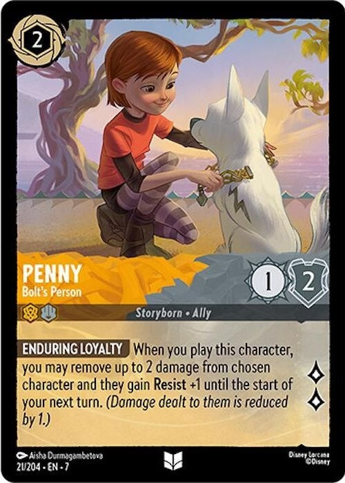 Penny - Bolt's Person - 21/204 Uncommon Disney Lorcana card from Archazia's Island, Near Mint Normal