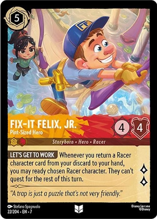 Fix-It Felix, Jr. - Pint-Sized Hero - 22/204 Uncommon Disney Lorcana card from Archazia's Island, Near Mint Normal