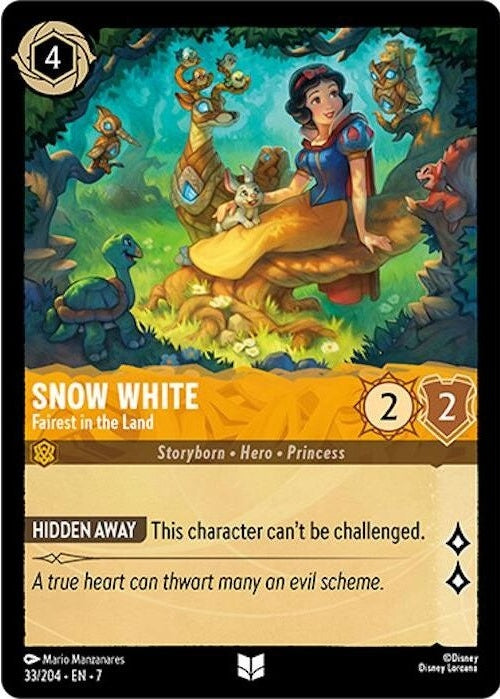 Snow White - Fairest in the Land - 33/204 Uncommon Disney Lorcana card from Archazia's Island, Near Mint Normal
