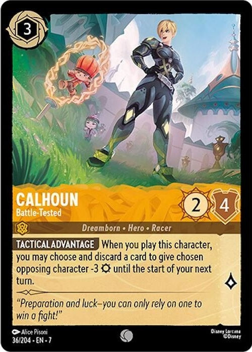 Calhoun - Battle-Tested - 36/204 Common Disney Lorcana card from Archazia's Island, Near Mint Normal
