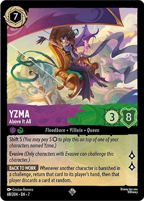 Yzma - Above It All - 68/204 Super Rare Disney Lorcana card from Archazia's Island, Near Mint Normal