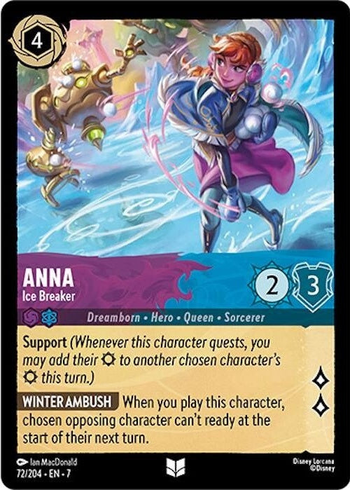 Anna - Ice Breaker - 72/204 Uncommon Disney Lorcana card from Archazia's Island, Near Mint Normal
