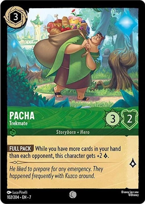 Pacha - Trekmate - 102/204 Common Disney Lorcana card from Archazia's Island, Near Mint Normal