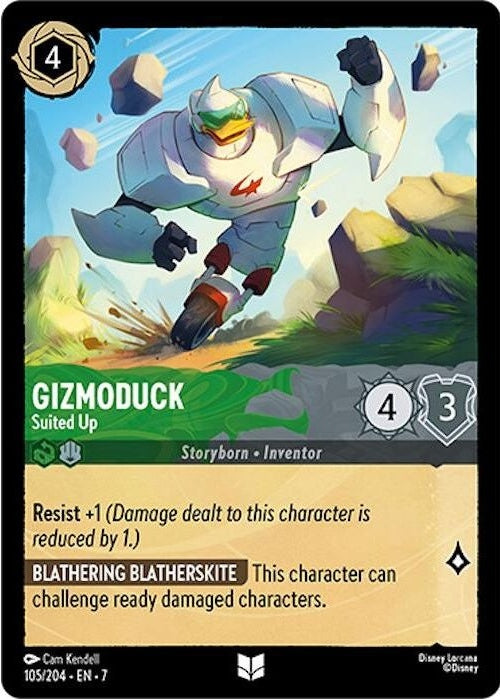 Gizmoduck - Suited Up - 105/204 Uncommon Disney Lorcana card from Archazia's Island, Near Mint Normal