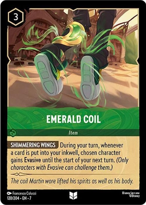 Emerald Coil - 120/204 Uncommon Disney Lorcana card from Archazia's Island, Near Mint Normal