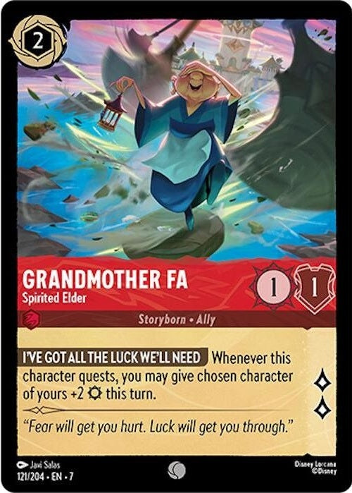 Grandmother Fa - Spirited Elder - 121/204 Common Disney Lorcana card from Archazia's Island, Near Mint Normal