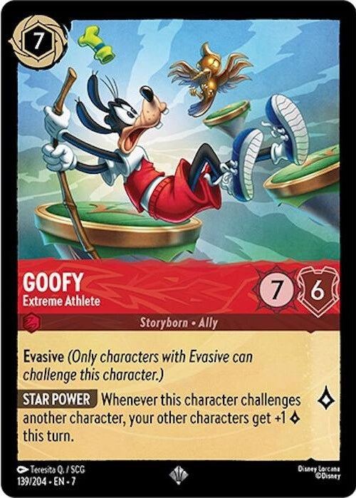 Goofy - Extreme Athlete - 139/204 Super Rare Disney Lorcana card from Archazia's Island, Near Mint Normal