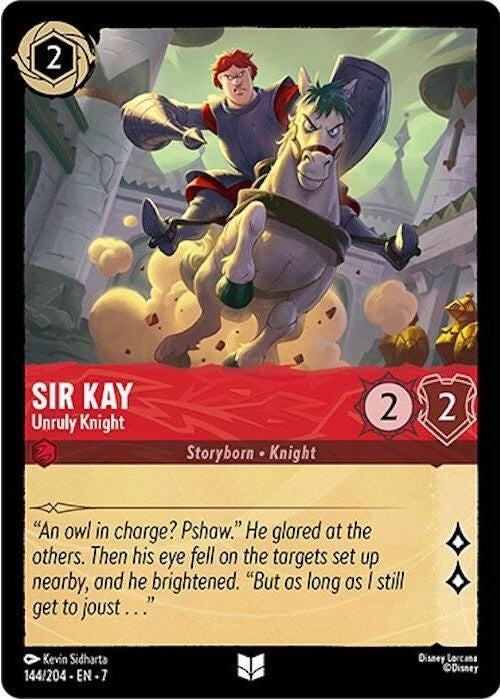Sir Kay - Unruly Knight - 144/204 Uncommon Disney Lorcana card from Archazia's Island, Near Mint Normal
