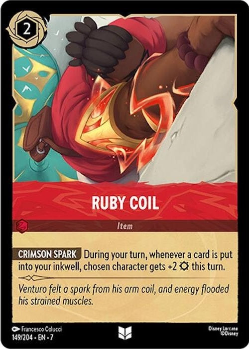 Ruby Coil - 149/204 Uncommon Disney Lorcana card from Archazia's Island, Near Mint Normal