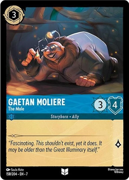 Gaetan Moliere - The Mole - 158/204 Uncommon Disney Lorcana card from Archazia's Island, Near Mint Normal