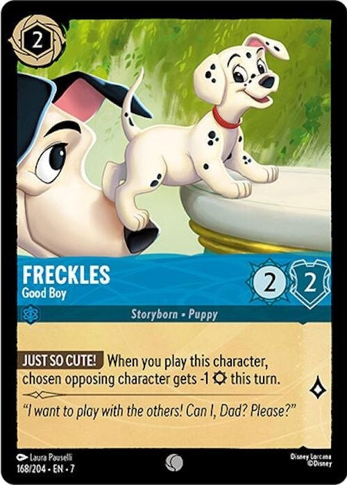 Freckles - Good Boy - 168/204 Common Disney Lorcana card from Archazia's Island, Near Mint Normal