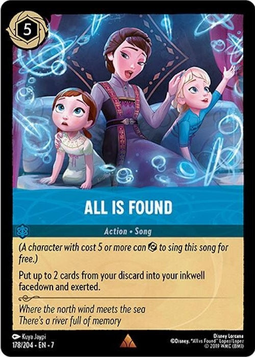 All Is Found - 178/204 Rare Disney Lorcana card from Archazia's Island, Near Mint Normal