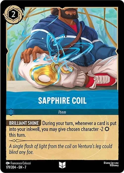 Sapphire Coil - 179/204 Uncommon Disney Lorcana card from Archazia's Island, Near Mint Normal