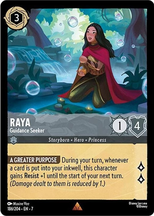 Raya - Guidance Seeker - 186/204 Rare Disney Lorcana card from Archazia's Island, Near Mint Normal