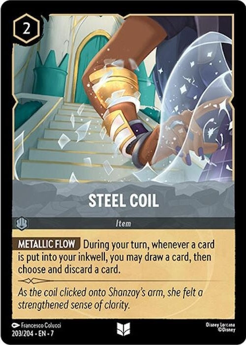 Steel Coil - 203/204 Uncommon Disney Lorcana card from Archazia's Island, Near Mint Normal