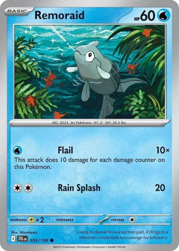 Remoraid - 033/159 Common Pokémon card from Journey Together, Near Mint Normal