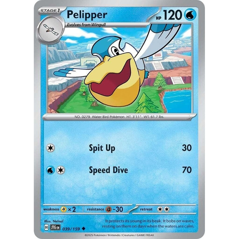 Pelipper - 039/159 Uncommon Pokémon card from Journey Together, Near Mint Reverse Holofoil