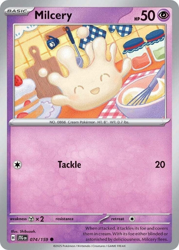 Milcery - 074/159 Common Pokémon card from Journey Together, Near Mint Reverse Holofoil