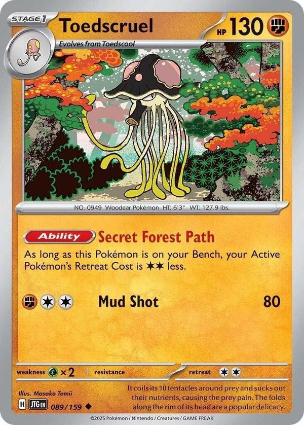 Toedscruel - 089/159 Uncommon Pokémon card from Journey Together, Near Mint Normal