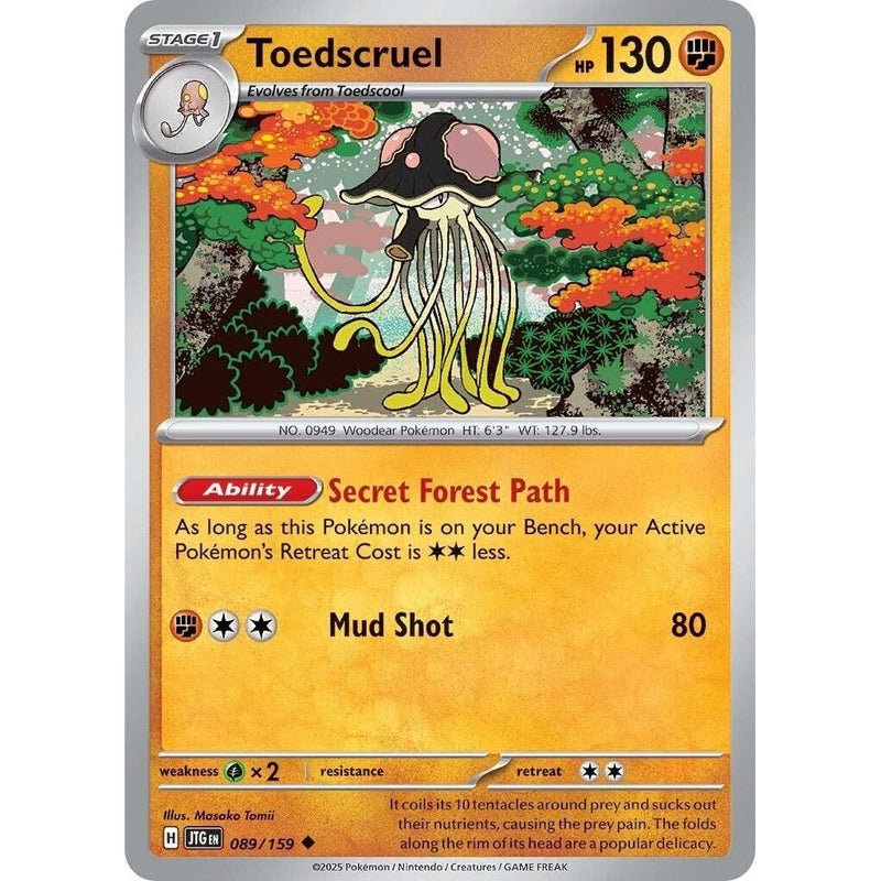 Toedscruel - 089/159 Uncommon Pokémon card from Journey Together, Near Mint Normal