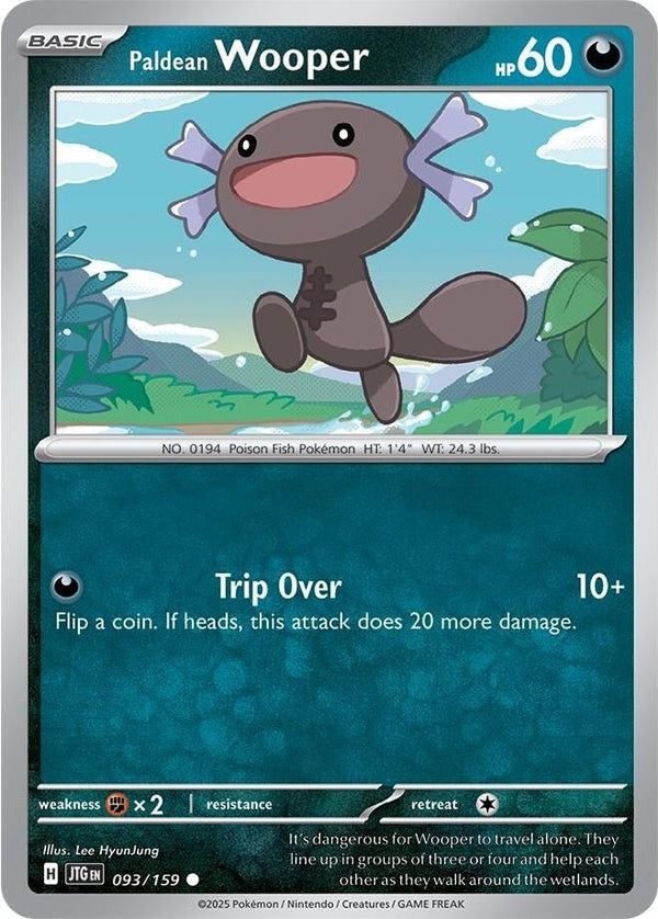 Paldean Wooper - 093/159 Common Pokémon card from Journey Together, Near Mint Normal