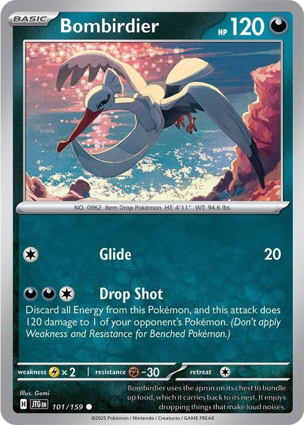 Bombirdier - 101/159 Common Pokémon card from Journey Together, Near Mint Reverse Holofoil