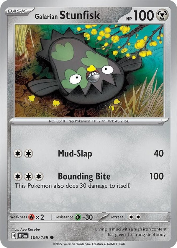 Galarian Stunfisk - 106/159 Common Pokémon card from Journey Together, Near Mint Normal