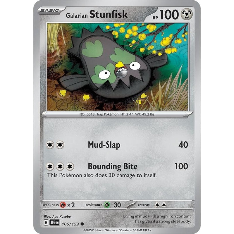 Galarian Stunfisk - 106/159 Common Pokémon card from Journey Together, Near Mint Normal