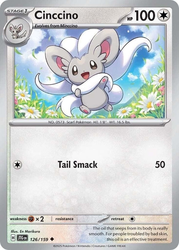 Cinccino - 126/159 Uncommon Pokémon card from Journey Together, Near Mint Normal