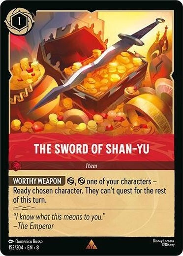 The Sword of Shan Yu - 152/204 Rare Disney Lorcana card from Reign of Jafar, Near Mint Normal